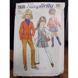 Vintage Simplicity Pattern 7839 Child's & Girls' Jacket...Shirt & Pants (1968) - Picture 1 of 2