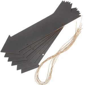  6 Pcs Rustic Decorations Wooden Pendant Direction Sign Chalkboard Arrows Black - Picture 1 of 11
