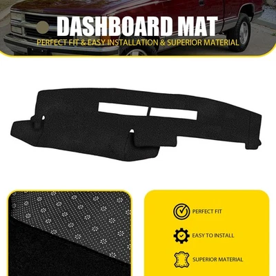 适用于 1988 - 1994 雪佛兰 C1500 C2500 C3500 仪表板垫仪表板保护套 Dashmat 全新 — 第 1/4 张图片