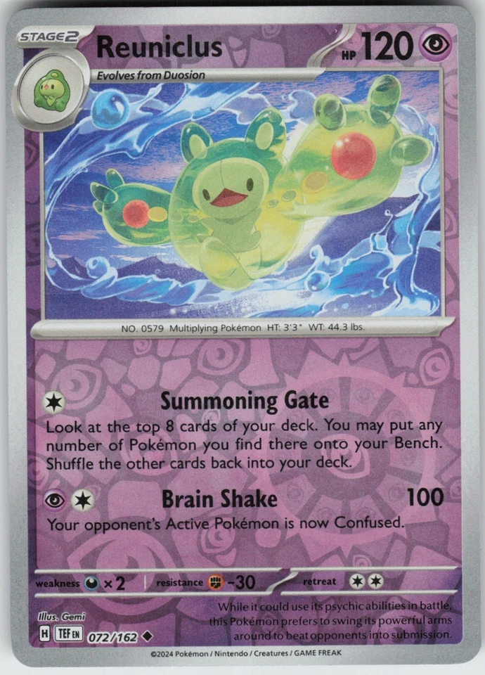 PO-01 Reverse Holo Reuniclus 072/162 Uncommon SV05: Temporal Forces - Image 1 of 1