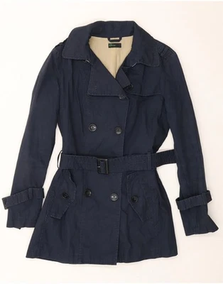 Gabardina para mujer Benetton IT 44 mediana azul marino algodón DU75 Foto 1 de 3