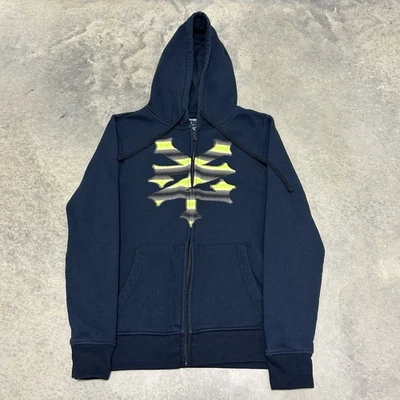 Chaqueta con Capucha Vintage Y2K Zoo York Skate Grunge Gótico Cremallera Completa Negra Talla S Foto 1 de 3