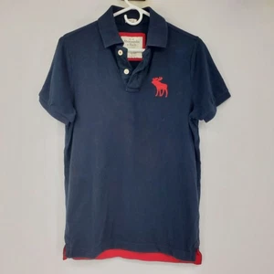 Vintage Abercrombie & Fitch Muscle Fit Big Logo Y2K Black and Red Polo Shirt L - Picture 1 of 10