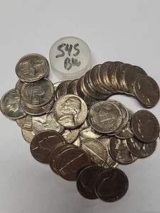 1954 -S UNCIRCULATED JEFFERSON NICKEL ROLL CHOICE TO GEM BU #6 - Picture 1 of 2