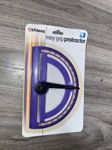 ACHIEVA Swing Arm Easy Grip Protractor Plastic Purple - 6 Inch Ruler - Picture 1 of 3