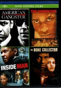 Denzel Washington DVD American Gangster/The Hurricane/Inside Man/Bone Collector - Picture 1 of 2