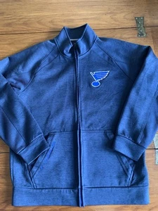 GIII St Louis Blues Full Zip Pullover Adult Navy Blue Jacket NHL Pockets - Picture 1 of 4