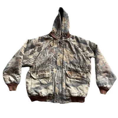 VTG Duxbak Realtree Camouflage Hunting Jacket Coat Men’s XL Runs Small Holes - Image 1 of 4