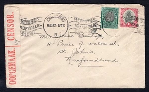 SOUTH AFRICA 1943 Censored Cover to Newfoundland - Picture 1 of 2