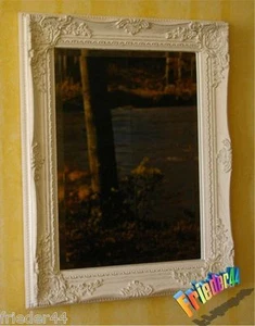 Spiegel Wandspiegel Deko 37x47 cm weiß Landhaus Landhausstil Barock 003-2w neu - Bild 1 von 1