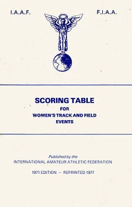 1977 I.A.A.F. F.I.A.A. WERTUNGSTABELLE FÜR DAMEN LEICHTATHLETIKHEFT - Bild 1 von 1