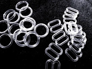 20 Sets Bra Strap Adjustment Sliders Rings Clear 15 mm 20xFig 8 +20xFig 0 - Picture 1 of 1