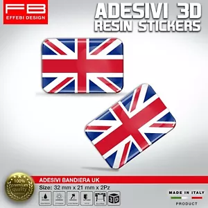 Adesivi Stickers 3D UK UNION JACK BRITISH FLAG AUTO MOTO CASCO GADGET RESINATI - Imagen 1 de 3