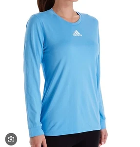 adidas Women's Creator Climalite Long Sleeve Crew Neck Tee Blue Size XL - Picture 1 of 3