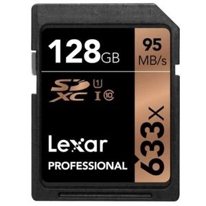 Lexar 128 GB Professional UHS-I SDXC 633x Class 10 Memory Card - Picture 1 of 2