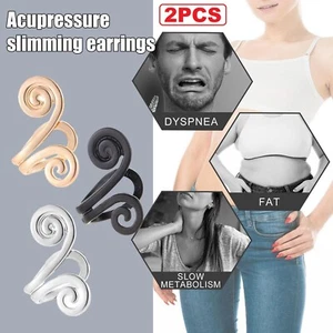 2 PCS Zunis Non Piercing Acupressure Slimming Earring Cuffs Ear Cartilage Gifts - Picture 1 of 14