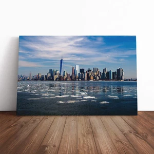 Stampa poster incorniciato skyline tela arte da parete incorniciata New York Manhattan Buildings immagine - Foto 1 di 7