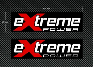 2 x EXTREME POWER Aufkleber/Decals rot & weiß auf schwarzem Hintergrund - EURO DUB - Bild 1 von 1