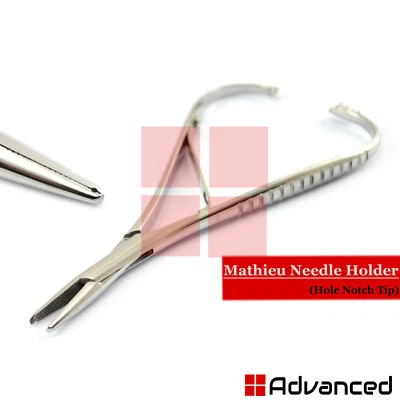 Soporte de aguja dental Mathieu ligadura alicate punta de agujero pinzas de alambre de ortodoncia CE Foto 1 de 3