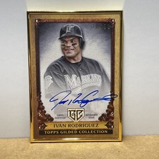 2023 Topps Chrome Gilded Collection Ivan Rodriguez Auto /50 Gallery Of Gold