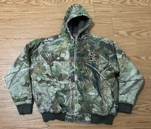 BuckedUp Jacket  XLarge Hunting Camo 100% Cotton Fleece Hooded Zip - Picture 1 of 6