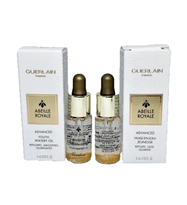 Guerlain Abeille Royale 高级青少年水油 & ~ SERUM ~ 迷你 2 x 0.16 盎司 — 第 1/2 张图片