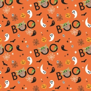Star Wars Peekaboo Child - Orange Cotton Fabric by the Yard - Picture 1 of 2