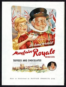 Mayfair Royale Windsor Toffees Pralinen Yeoman Of The Guard 1953 Werbung P616 - Bild 1 von 1