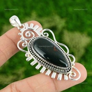 Elegante colgante de plata 925 con piedra de sangre de nacimiento de marzo artesanal boda hija - Imagen 1 de 7