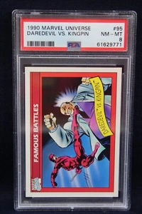 1990 Impel Marvel Universe Card #95 Daredevil vs Kingpin Battle PSA 8 NM-MT - Picture 1 of 4