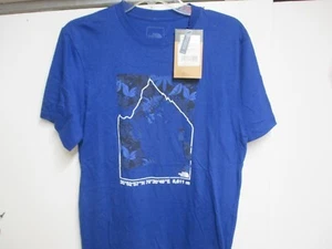 THE NORTH FACE MENS (SS HALF DOME) COTTON T SHIRT (SMALL) NWT BLUE W/COOL LOGO - Picture 1 of 4