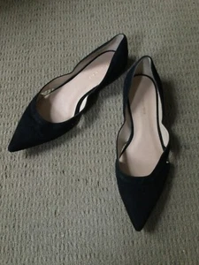 Zapatos planos STUART WEITZMAN Avenue de gamuza negra punta ¡BONITOS! Mujer 6 1/2 B - Imagen 1 de 8