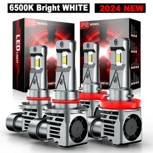 LED Headlights 9005 High Beam H11 Low Beam Bulbs Super Bright 6000K Xenon White - Picture 1 of 13