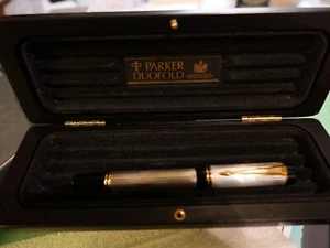 PARKER DUOFOLD STERLING SILVER ROLLERBALL PEN - Picture 1 of 10