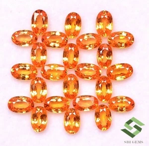 Natural Orange Sapphire Oval Cut 5x3 mm Lot 36 Pcs 11.01 CTS Loose Gemstones - Picture 1 of 6