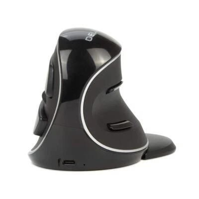 Wireless Vertical Ergonomic Mouse 4000DPI USB BT1+BT2 6 Button Palm Rest Black - Image 1 of 4