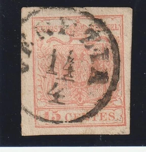 AUSTRIA, LOMBARDY-VENETIAN 1850 15C, APPARENTLY , Type II. , USED - Bild 1 von 2
