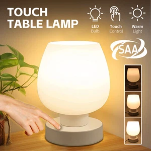 Touch Bedside Table Lamp Bedroom Living Room Nightstand Desk lamp 3 Way Dimmable - Picture 1 of 6