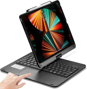 Rotatable iPad Air 13-inch M2 2024 and iPad Pro 12.9 6th, 5th, 4th, 3rd Gen Keyb - Picture 1 of 7