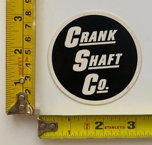 Crank Shaft Co. Round Blk Logo Vintage Sticker 1960s 1970s Original Racing Decal - Picture 1 of 2