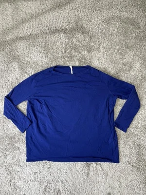 Lululemon Shirt Womens 6 Blue Long Sleeve Pima Cotton Crewneck Athletic Top - Image 1 of 4