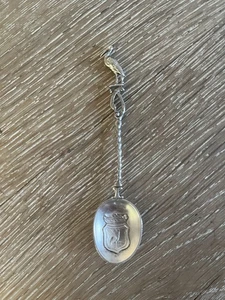 Kleiner Silberlöffel Mit Storch-Wappen Punzen C(?)B(?) Krone Mit 2 Sternen - Bild 1 von 3