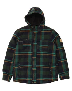 O'NEILL Mens Long Hooded Lumberjack Flannel Shirt XL Green Check Polyester CN04 - Picture 1 of 3