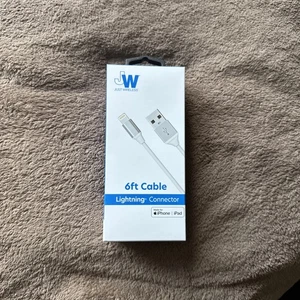 JW Just Wireless 6 Ft Cable Lightning to USB-A 2 Pack White MFi-Certified NEW  - Picture 1 of 1