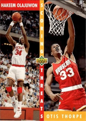 1992-93 Upper Deck #501 Hakeem Olajuwon / Otis Thorpe ST Scoring Threats - Image 1 of 2