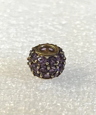 Juego de colgante genuino con forma de rueda de barril de bola brillante de amatista en oro amarillo de 10 kt Foto 1 de 4