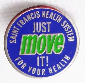 Vintage Just Move It Pin Saint Francis Gesundheitssystem blau grün silberfarben - Bild 1 von 6