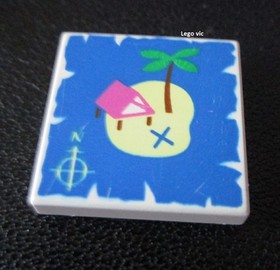 Lego 3068px15 Tile 2x2 Map Island Iles Plage Belville 5846 Desert Island MOC A4