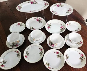 Vintage Moss Rose China 18 Piece Set Made in Japan - Please Read See Photos - Picture 1 of 7
