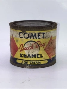 Vintage Comet Brand Quick Dry Enamel 1/34 Gallon 3/4 Full 104 Cream Color. Rare - Picture 1 of 4